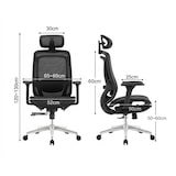 thumbnail of OfficeSense OS150 Ergonomischer Bürostuhl – Mesh Bürostuhl – 4D-Armlehnen – Verstellbare Sitztiefe – NEN1335 – Kopfstütze – Schwarz