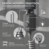 thumbnail of ECD Germany Elektrischer Badheizkörper 500x1800 mm Anthrazit, gerade, 1200W Heizstab, Handtuchheizkörper mit Seitenanschluss