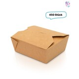thumbnail of Lunch-Box 750ml 450 Stk, to go, take away, biologisch abbaubar, natürliches Design, weiße Innenschicht