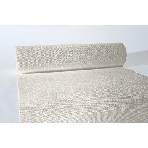 MANK Tischläufer Airlaid Tarik in Hellgrau, 40 cm x 24 m, 1 Stück - Streifen Linien Struktur