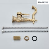 thumbnail of JULIAN | Rubinetto da bagno alto vintage in ottone dorato | Miscelatore retrò in acciaio inox per lavabo freestanding | con rubinetto gastronomico