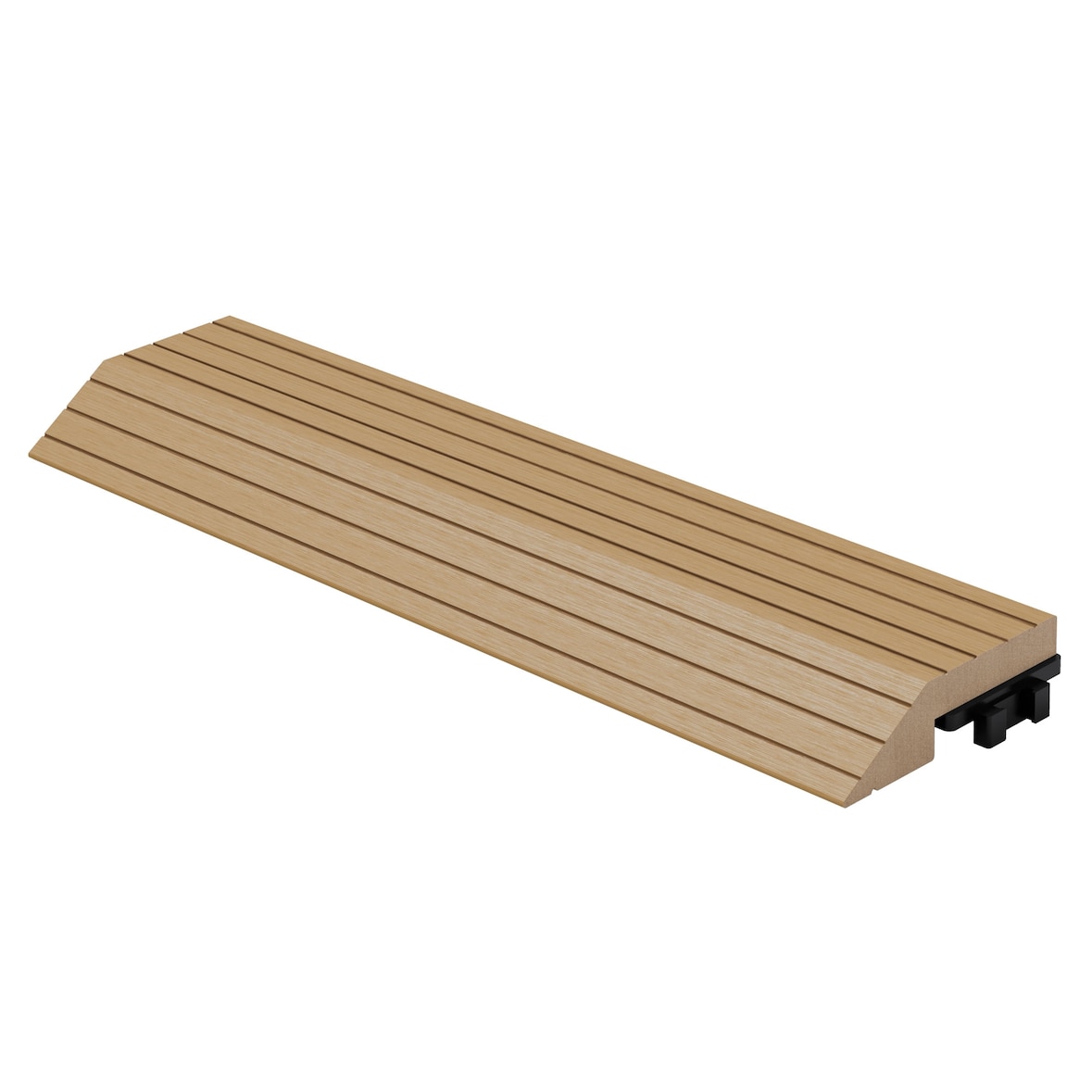ML-Design – WPC Abschlussleiste – gerade 30x2x7,5 cm Teak | Holzoptik, geriffelt, für Terrassenfliesen