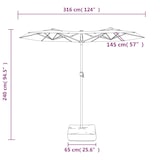 thumbnail of vidaXL Parasol dubbel met LED's 316x240 cm groen