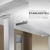 thumbnail of bümö Eckschreibtisch elektrisch höhenverstellbar L-Form: 180 x 160 cm in weiß, Gestell silber - Stehschreibtisch mit Memory-Steuerung, elektrischer