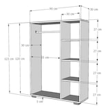 thumbnail of Helloshop26 - Armoire avec 4 compartiments de stockage 123 x 90 x 30 cm blanc 03_0006359
