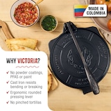 thumbnail of Victoria Pressa per Tortillas Messicane in Ghisa HD 20cm Pataconera Colombiana Roti Maker, VIC-34214, Nero