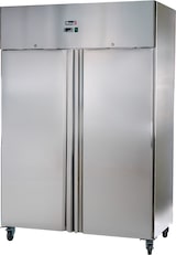 thumbnail of Romux® Gefrierschrank mit 2 Türen 134 cm mit Umluftkühlung | Gastro Gefrierschrank aus Edelstahl mit 1065 L Kapazität - 6 Einlegeböden und 750 W