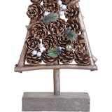 thumbnail of Kerstboom op houten staander | 22 x 8 x 50 cm | Duurzame kerstversiering | Kerst ornament op voet | Bruin