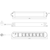 thumbnail of Bachmann Steckdosenleiste PRIMO ALU, 6-fach, schwarz, 2,0m, ohne Schalter
