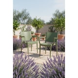 thumbnail of METRO PROFESSIONAL Cadeira de exterior empilhável Iluna, com braços, plástico, verde azeitona