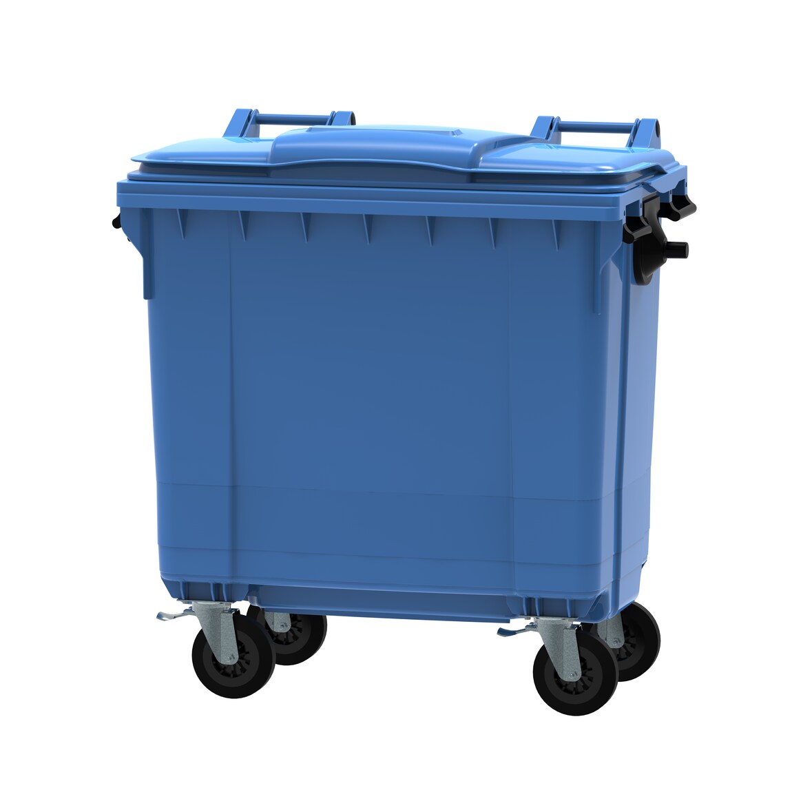 V-part Container 770 ltr vlak deksel - blauw