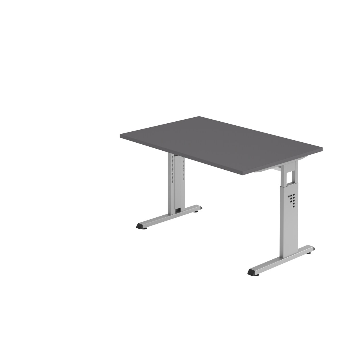 Hammerbacher-Schreibtisch C-Fuß 120x80cm Graphit/Silber-VOS12/G/S