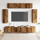 thumbnail of vidaXL 6-tlg. TV-Schrank-Set Wandmontage Altholz-Optik Holzwerkstoff