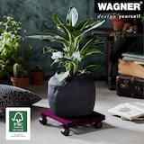 thumbnail of WAGNER Pflanzenroller NATURE 29 x 29 x 8 cm, für Innen, Massivholz, purpur, Tragkraft 100 kg, EU Ware - 20088701