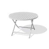 thumbnail of Table de jardin ronde pliante en aluminium gris - MARIUS