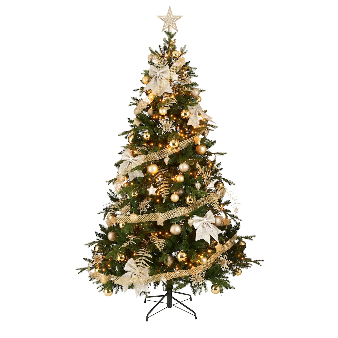House of Seasons Baum Dekoration Satz bruchfest gold 100 Stueck