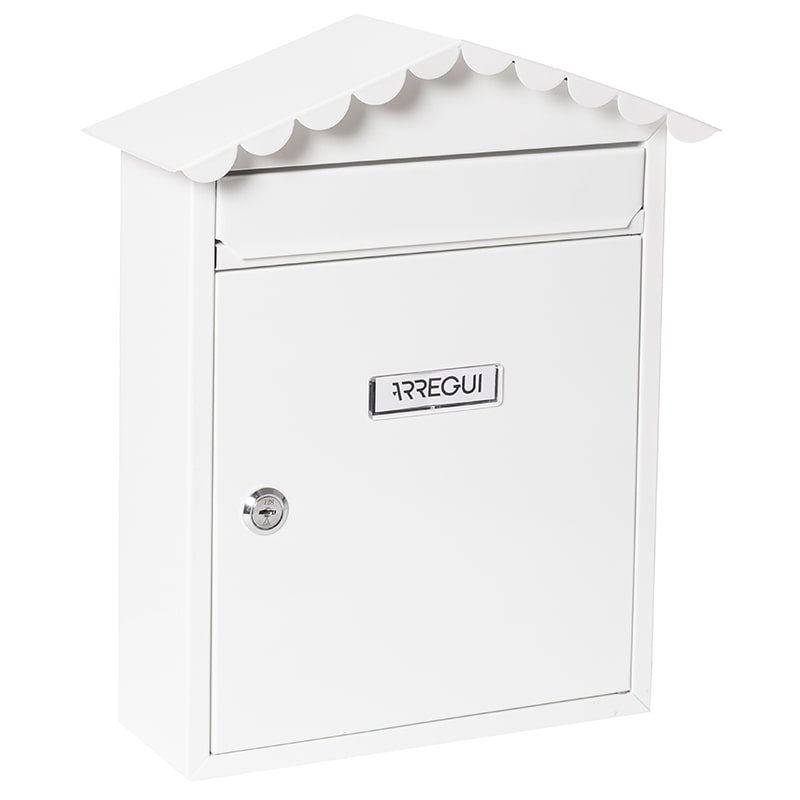ARREGUI Visit E5741 Buzón Exterior de Acero Tamaño M (Correo DIN A4 y Revistas), Buzón de Correo Mediano, Antilluvia, Fácil de Instalar, Blanco