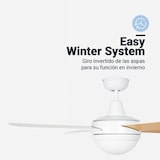 thumbnail of Siroco 4052W Ventilador de Teto Branco-Castanho Pás Reversíveis 132 cm