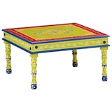 thumbnail of Table basse vert bois de manguier massif peint à la main Modèle Floriane Design