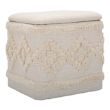 thumbnail of Pouff contenitore quadrato in tessuto beige cm 40x40x40