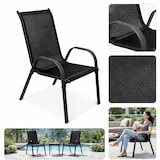 thumbnail of 8er Outdoorstuhl Gartenstuhl Stapelstuhl Metall Anthrazit schwarz