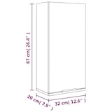 thumbnail of vidaXL Wand-Badschrank Weiß 32x20x67 cm