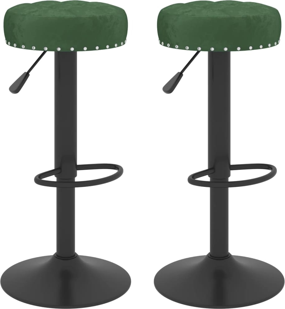 vidaXL Barhocker 2 Stk. Dunkelgrün Samt