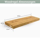 thumbnail of DELUKE® Wandregal Holz schwebend KYLO - Eichenholz Massiv | Bücherregal Schwebendes Regal Hängeregale für Wohnzimmer | 60x22x4cm