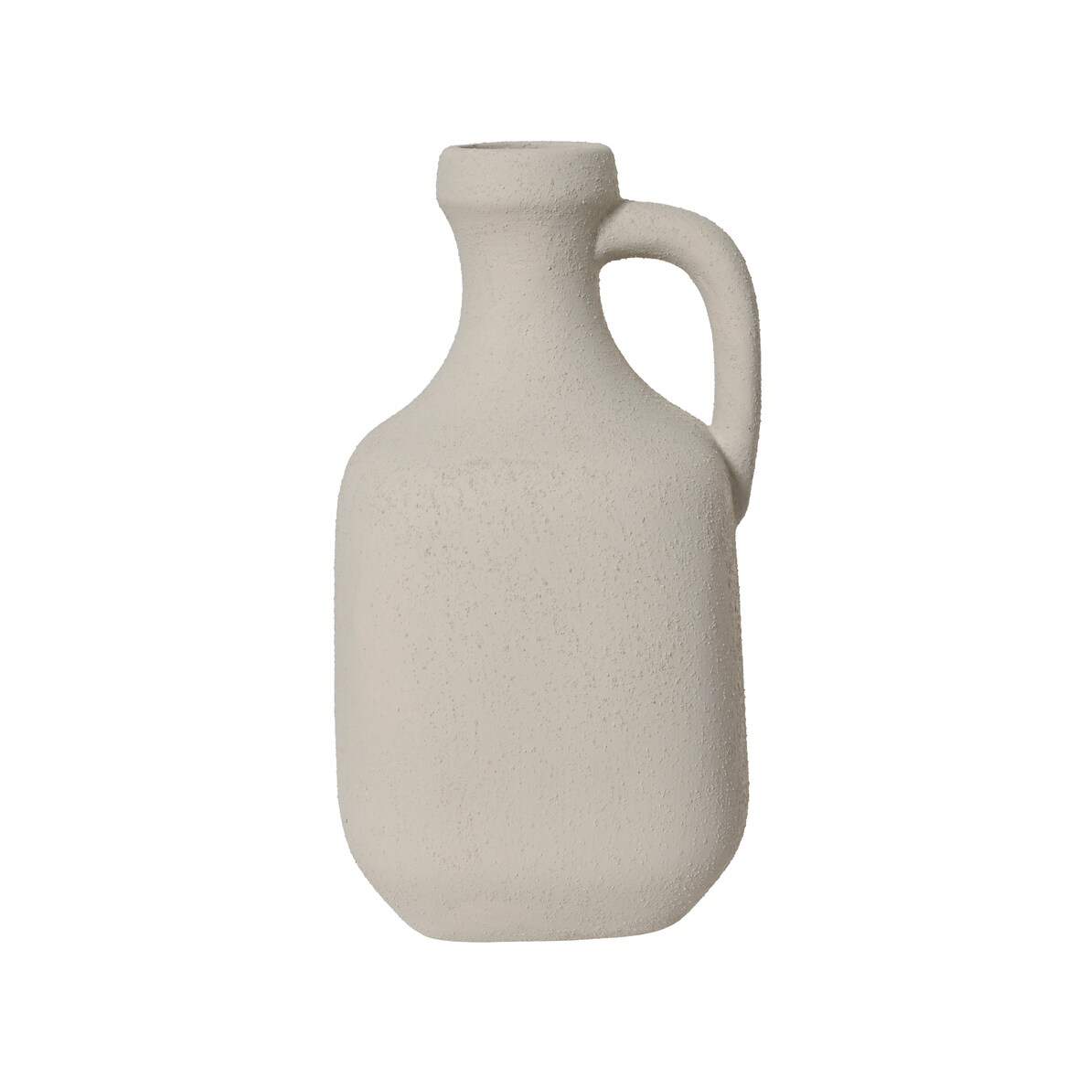 Vase Keramik Steingut 27,5x14,5cm Flaschenförmig mit Rauputz Muster Dekoflasche Keramikflasche Tischvase Retro Vase Dekovase Weiß