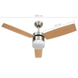 thumbnail of vidaXL Deckenventilator mit Licht und Fernbedienung 108 cm Hellbraun