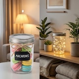 thumbnail of Relaxdays Einmachgläser, 8er Set, 250 ml, Deckel, Etiketten & Schnur, luftdicht, Marmeladengläser, transparent/silber