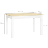 thumbnail of HOMCOM mesa de comedor de madera mesa de cocina rectangular para 4-6 personas estilo moderno para salón carga 50 kg 119x70x75 cm roble