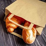 thumbnail of 200 Braune Papiertragetaschen 45 + 17 x 48 cm Tortentragetaschen mit Innenhenkel