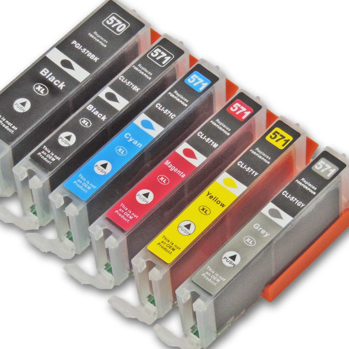 6 Druckerpatronent kompatibel Canon PGI-570 XL, CLI-571 XL  inkl. Tintenfarbe Grau von D&C