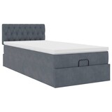 thumbnail of vidaXL Ottoman-Bett mit Matratze & LEDs Dunkelgrau 100x200 cm Samt
