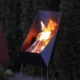 thumbnail of VASNER Merive M4 Feuerkorb schwarz mit vier Edelstahl Beinen, Stealth Look, hohe Rückwand für gezielte Wärmestrahlung