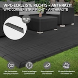 thumbnail of ML-Design – WPC Abschlussleiste Ecke rechts – 38x2x7,5 cm Anthrazit | Holzoptik, geriffelt, für Terrassenfliesen