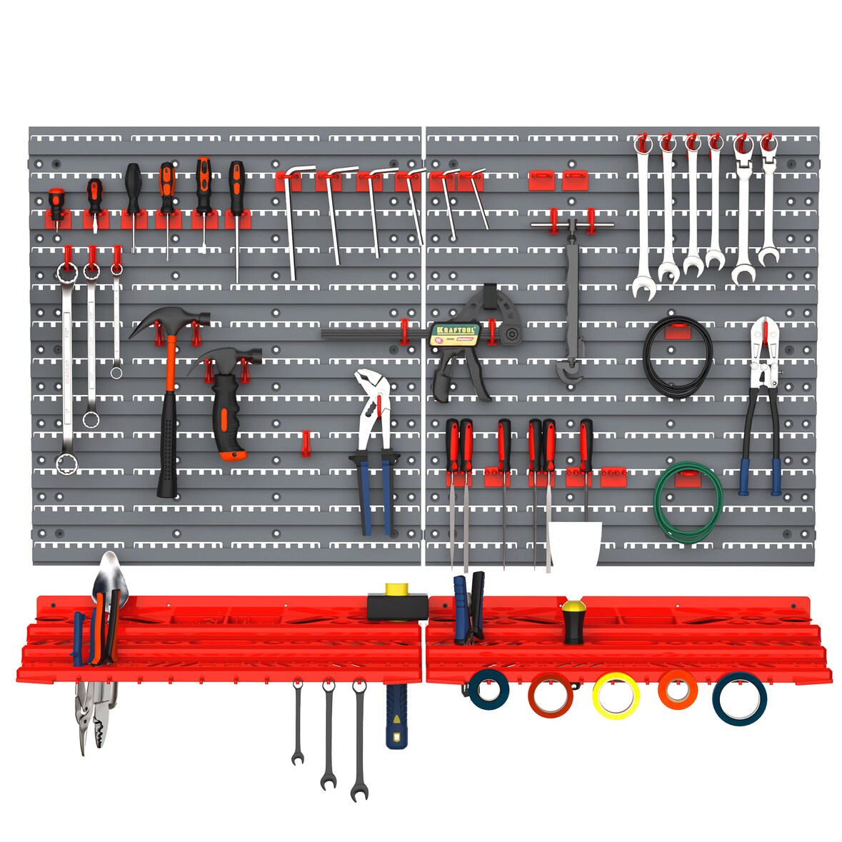 DURHAND 54PZ Contenitore Portautensile con 50 Ganci Montaggio a Muro