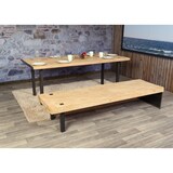 thumbnail of Sitzbank HWC-L75, Esszimmerbank Bank Garderobenbank, Industrial Massiv-Holz MVG-zertifiziert 200cm, natur