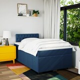 thumbnail of vidaXL Boxspringbett mit Matratze Blau 120x190 cm Stoff