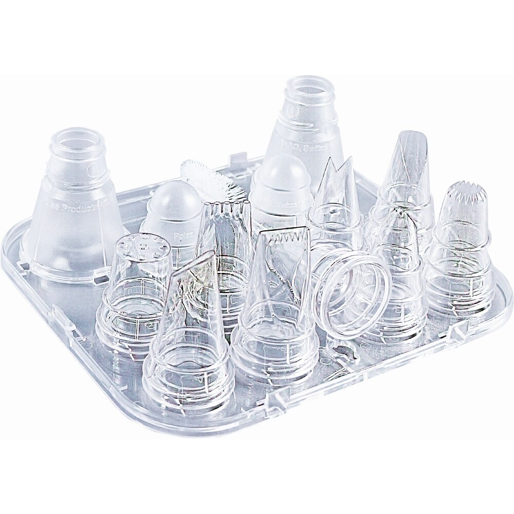 1 x SCHNEIDER Tüllenkassetten-Set aus Polykarbonat,  transparent 8 Dekortüllen, 1 Berliner Tülle