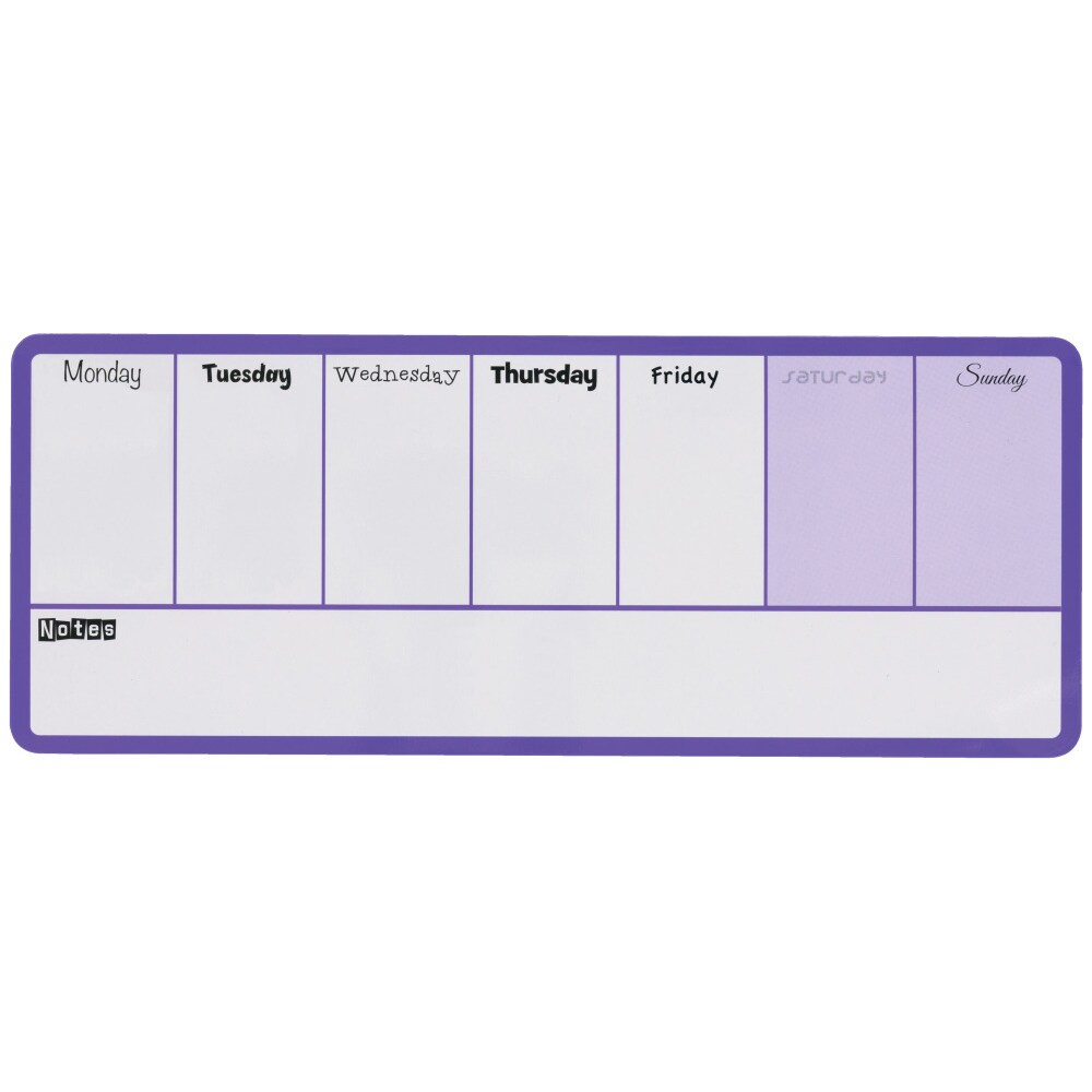 Organizador semanal magnético NOBO 140X360 mm, violeta.