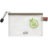 thumbnail of PVC-freier Reißverschluß-Beutel A6 transparent/taupe, weißer Reiß-