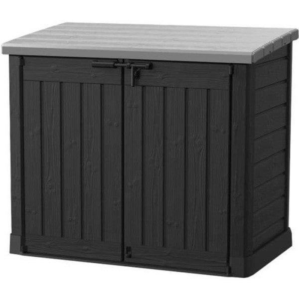 - Coffre de rangement extérieur en résine 1200 litres Noir et gris - Range Poubelles ou vélo KETER