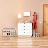 thumbnail of Relaxdays Schuhbank, 6 Paar Schuhe, gepolsterte Sitzfläche, Flur und Garderobe, Schuhaufbewahrung HBT 46x69x30 cm, natur