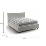 thumbnail of Dmora Doppelbett Dbranc, Bettkasten mit Stoffbezug, 100 % Made in Italy, Öffnung vorne, inklusive Matratze 120 x 190 cm, Beige