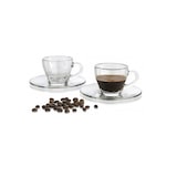 thumbnail of Borgonovo Set di 6 tazze caffe' con piattino Ischia vetro 9x6,5x5,5