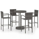 thumbnail of vidaXL 5-tlg. Gartenbar-Set Poly Rattan Grau