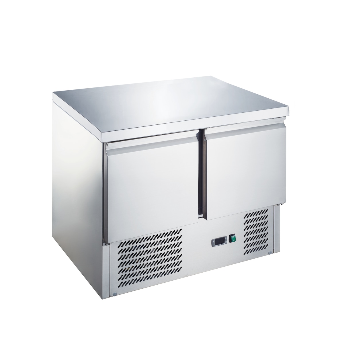 Gasfrit - Mesa refrigerada compacta  2 puertas de  acero inoxidable, 900 x 700 x 880 mm, 240 L,  alta calidad