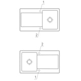 thumbnail of Villeroy&Boch Spülbecken inkl. Ablaufgarnitur mit Excenterbetätigung, Siluet 50 Stone White 90x51cm, reversibel
